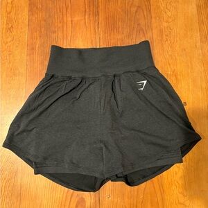 GYMSHARK Vital Seamless Blck Shorts 2 n 1 Size XL ? Stretchable Women